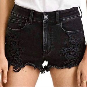 Women’s American Eagle Stretch Denim Lace Shorts